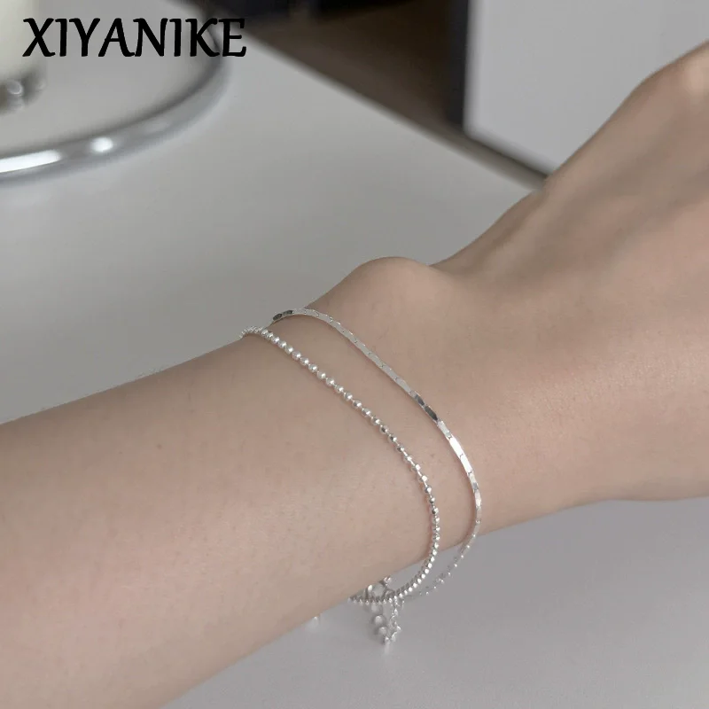 XIYANIKE الكورية حبة صغيرة الأفعى العظام رقيقة سلسلة سوار للنساء فتاة موضة جديدة مجوهرات هدية حفلة عيد ميلاد الأساور mujer #1