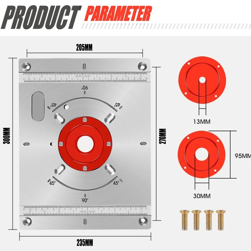 

High Power Inverted Router Table Plate, 85-95mm Mounting for Bakelite & Wood Milling, Heavy Duty Base Plate