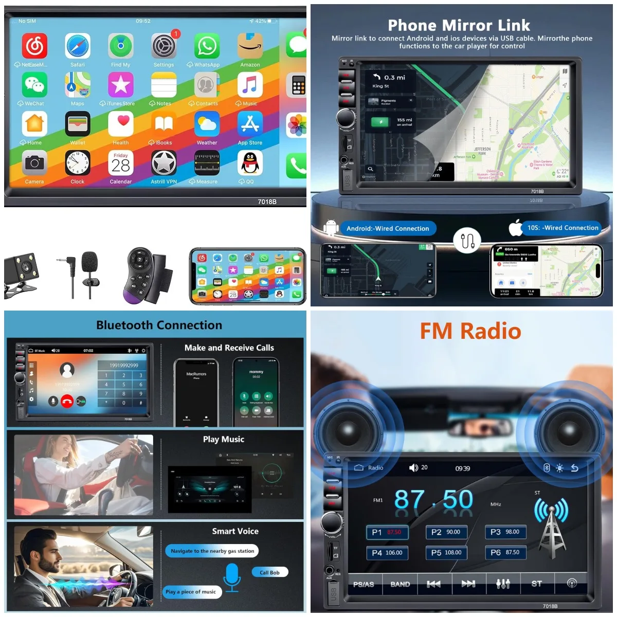 7 Inch Car Stereo W…