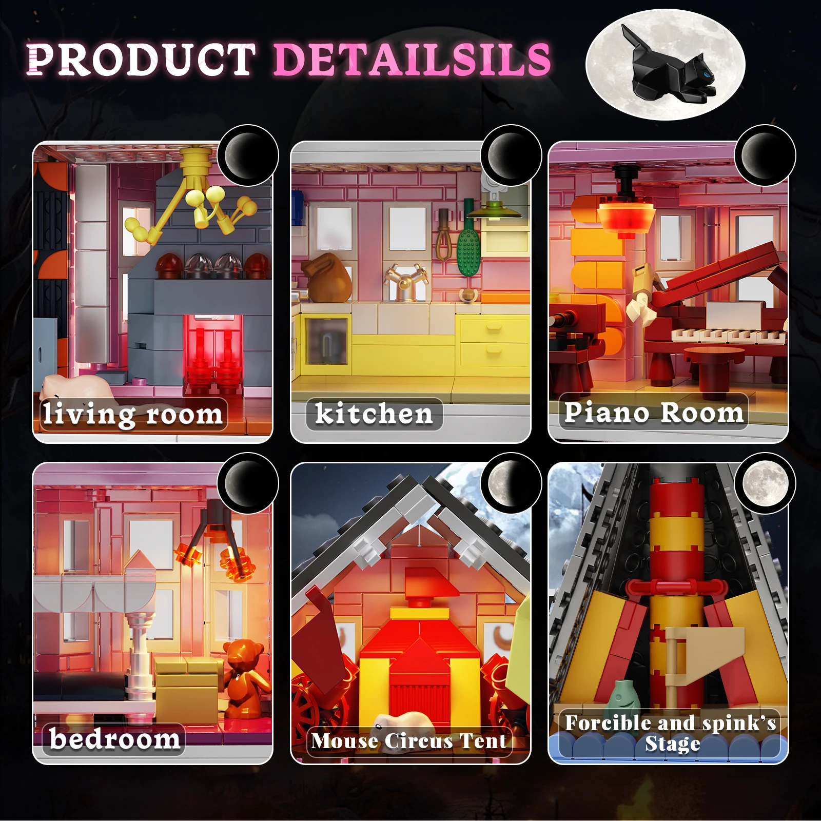 Pink Palace Apartment Building Block Set Ideas Movie Architecture Model Toys for Boys and Girls Christmas Gifts