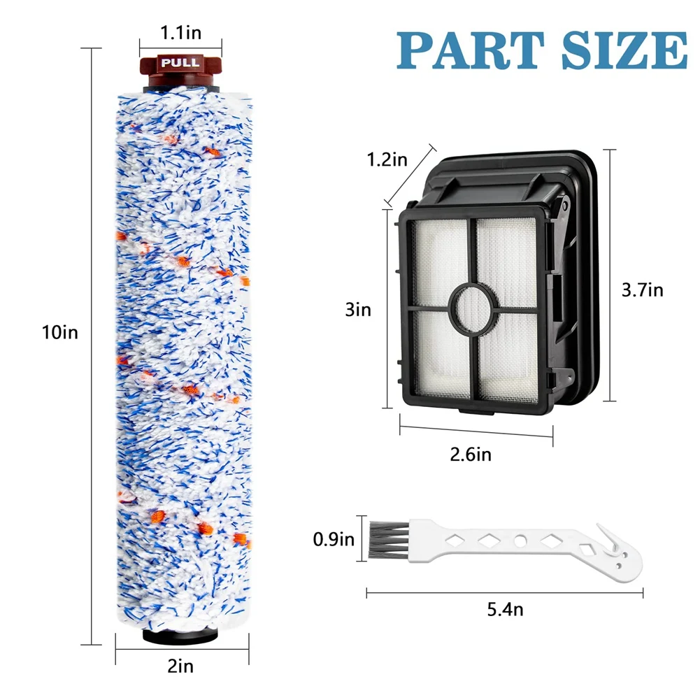 Brosse à rouleau multifonctionnelle + filtre, pièces de rechange pour aspirateur robot Bissel CrossWave 1866 1868 1785 2306