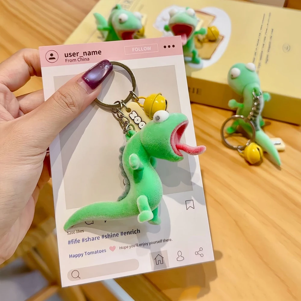 Super Cute Tongue-Out Lizard Plush Keychain, Adorable Pendant for Girls' Bags, Creative Gift for Couples, Small Hanging Ornament
