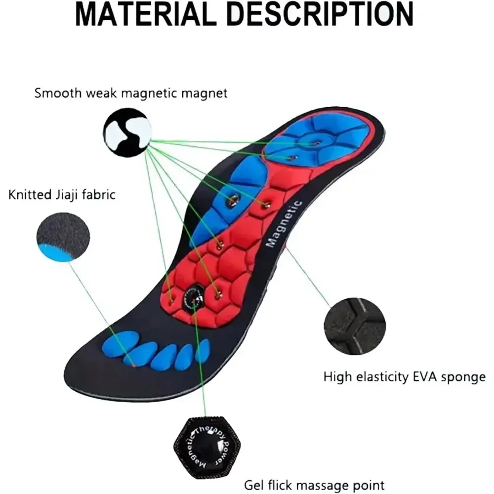 Terapia magnetica medica Solette sportive Massaggio Piede Perdita di peso Dimagrante Digitopiede per digitopressione Anti-fatica Assistenza sanitaria Rilievi per scarpe