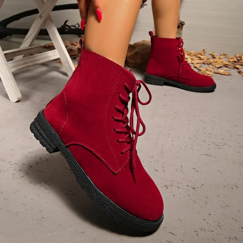 

2025 Hot Selling Winter New Women's Middle Heel Strap Ankle Boots Fashionable, Beautiful, Comfortable Women's Fashion Boots