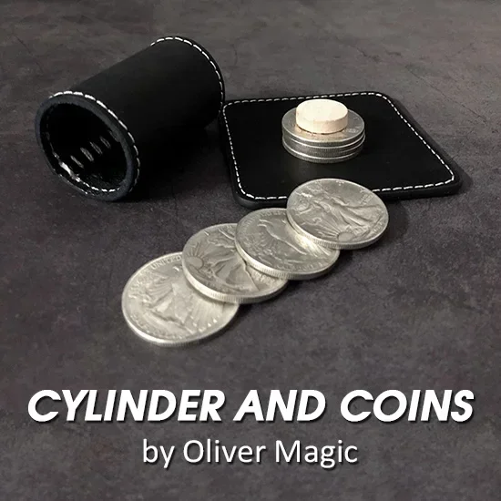 

Cylinder and Coins by Oliver Magic Classic Coin Magic Tricks Close up Magic illusions Gimmick Magia Props Magician Street