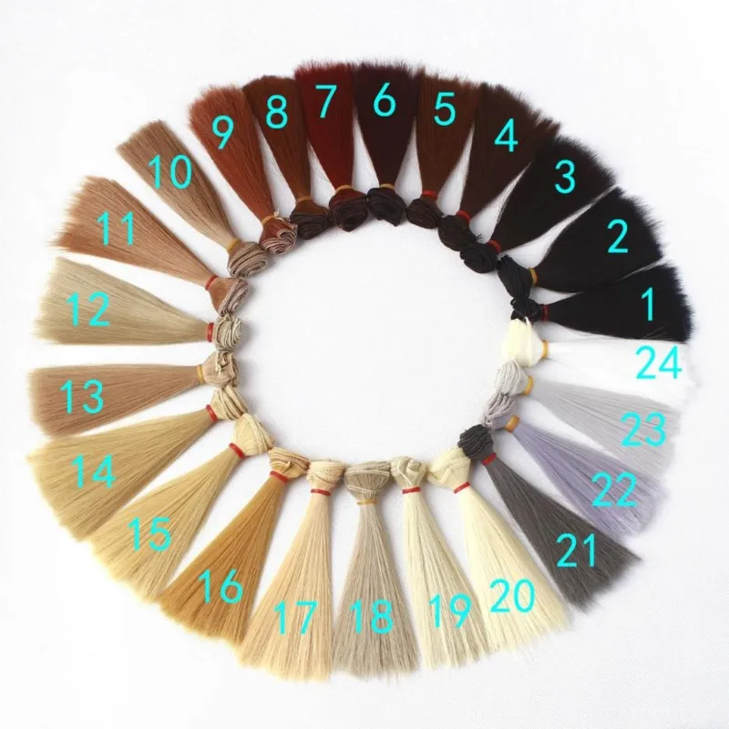 5pcs/lot  20cmx100cm 25cmx100cm  new doll wig hair straight wigs hair--24colors option