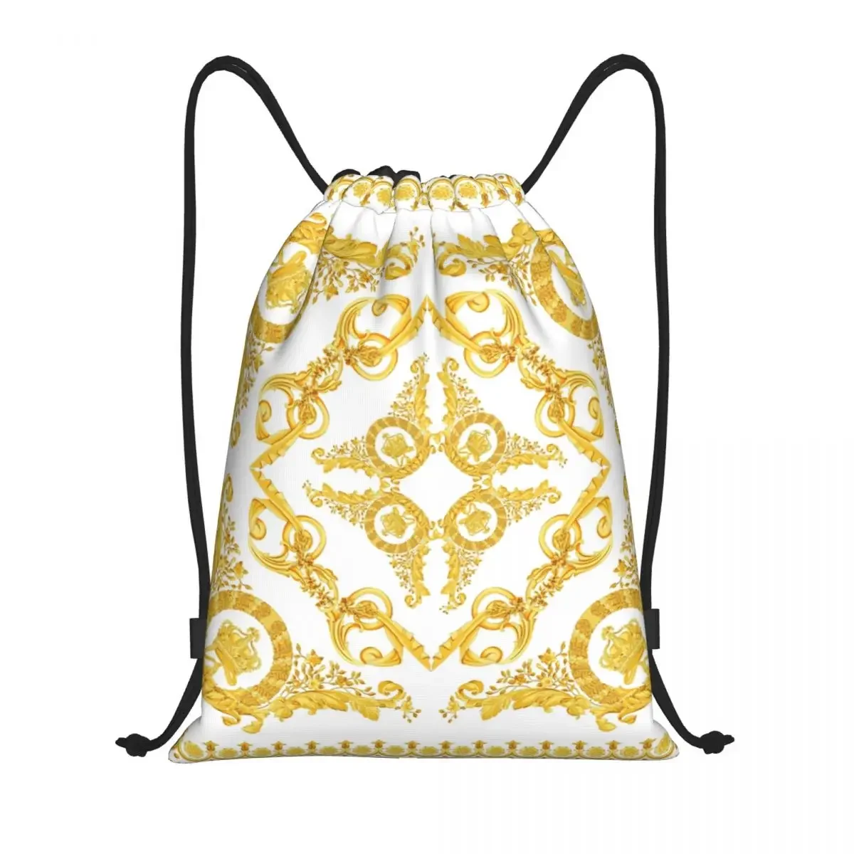 

Vintage Baroque Prints Greek Ornament Golden Meander Meandros Drawstring Backpack Bags Lightweight Gym Sports Sackpack Sacks