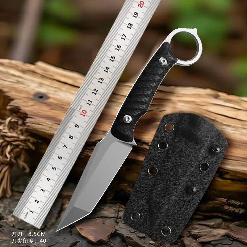 

Outdoor edc small fixed blade knife - portable knife for emergency camping and survival - high hardness with sheath