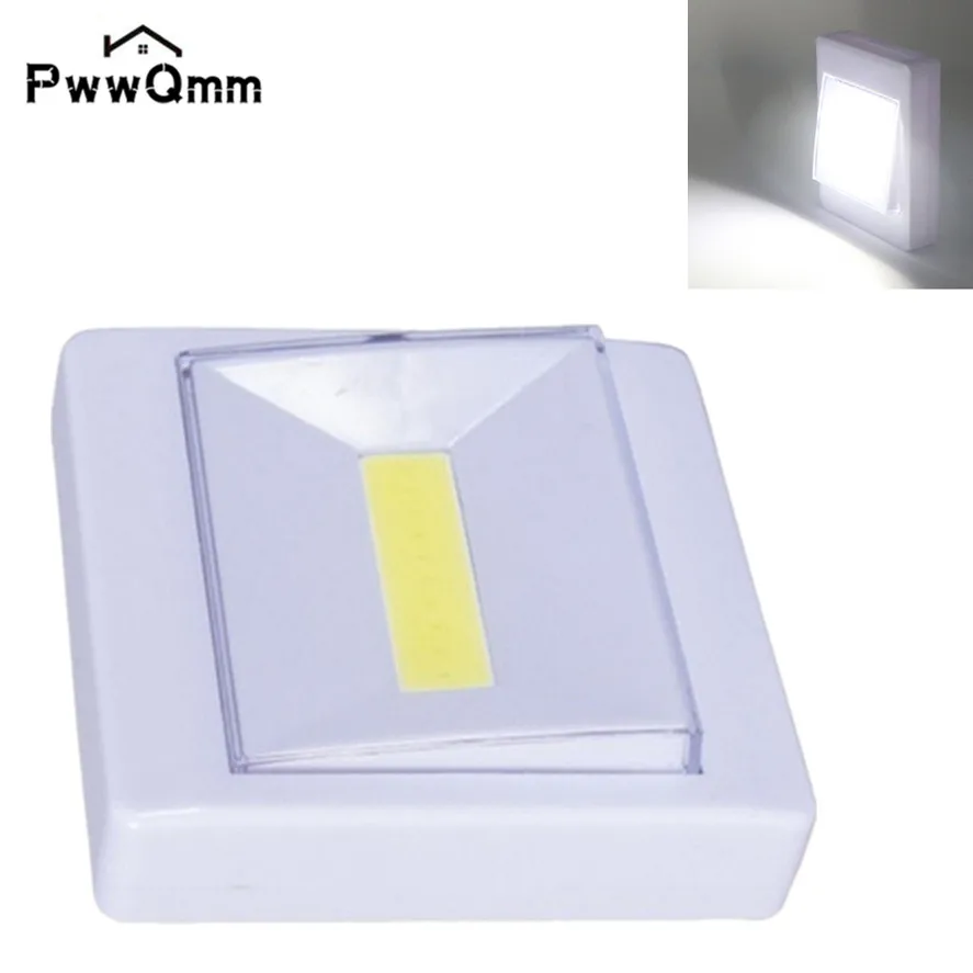 LED Super Bright COB Switch Night Light Battery Operated Wall Lamp Wireless Closet Under Cabinet Lights For Kitchen Room Stairs