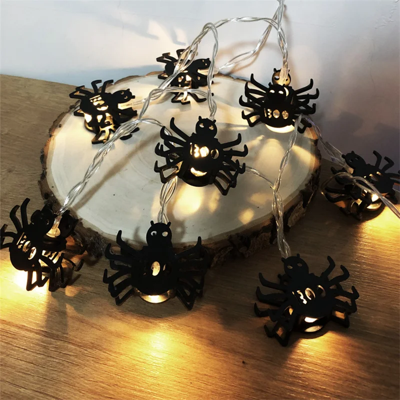 Decoração de Halloween Luzes LED, Hollow Out Spider, Bateria Luz, String Lamp, Jardim, Natal, Festa Festival, Y2K, 189, 2023