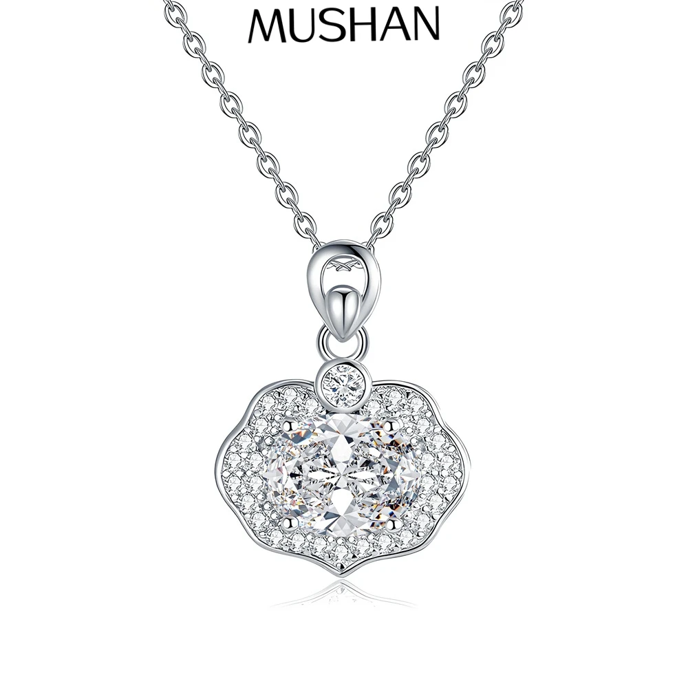 

MuShan Luxury Jewelry 925 Sterling Silver Stud Earrings Boho Princess Moissanite Bridal for Girlfriend Rhodium Plated MST Patent