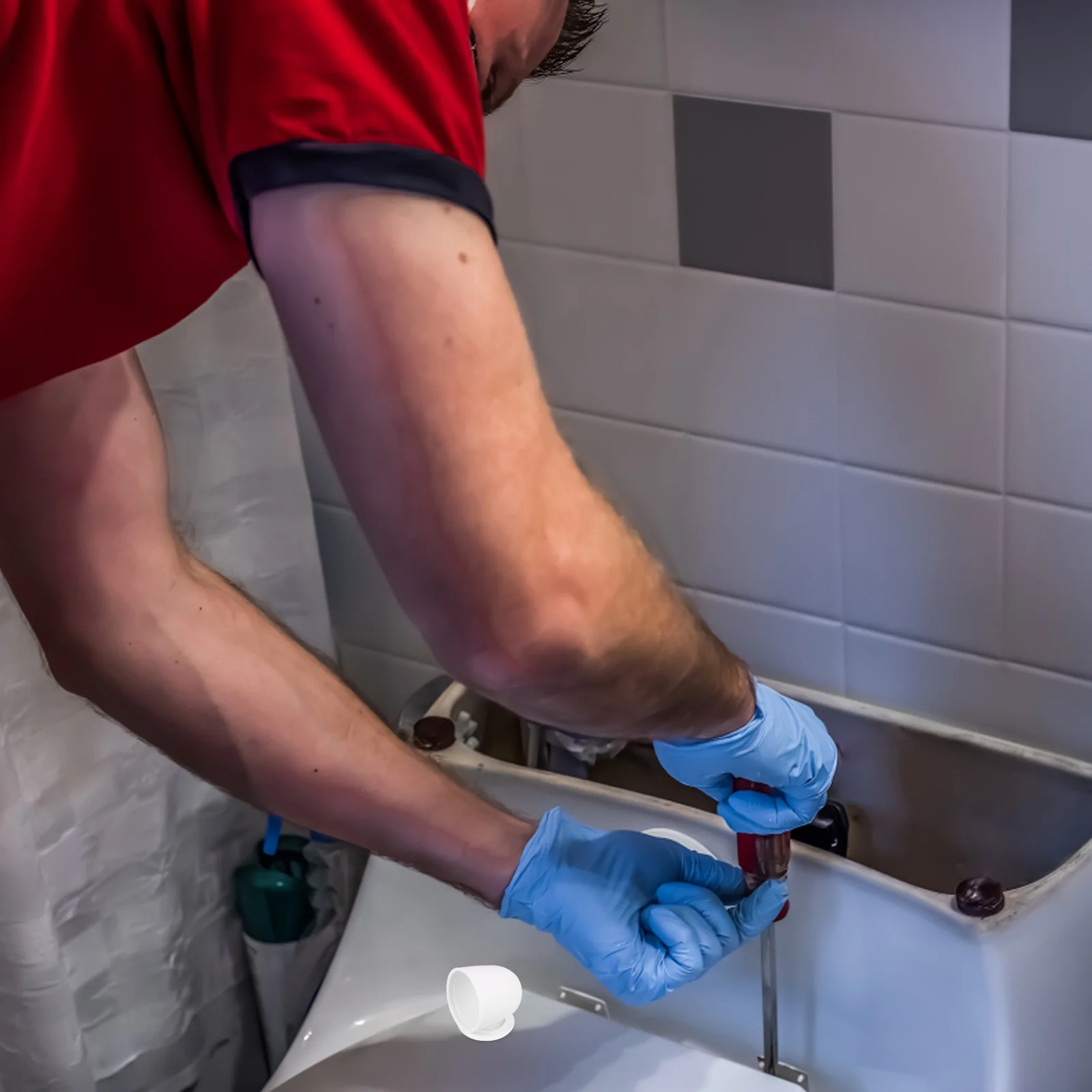 

6Pcs Toilet Bolt Covers White Plastic Decorative Caps for Toilet Base Universal Fit Easy to Install No Tools Needed Modern