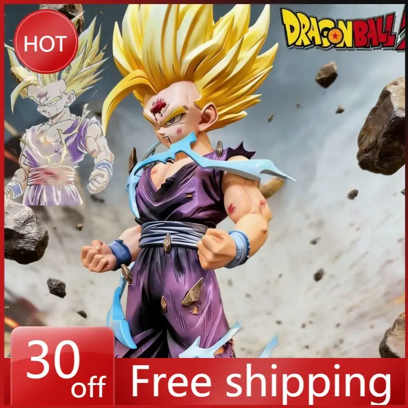 

Фигурка аниме-персонажа Сон Гохан из Dragon Ball, 26 см, модель из ПВХ, с двумя сменными головами, статуэтка, украшение для рабочего стола, детская игрушка