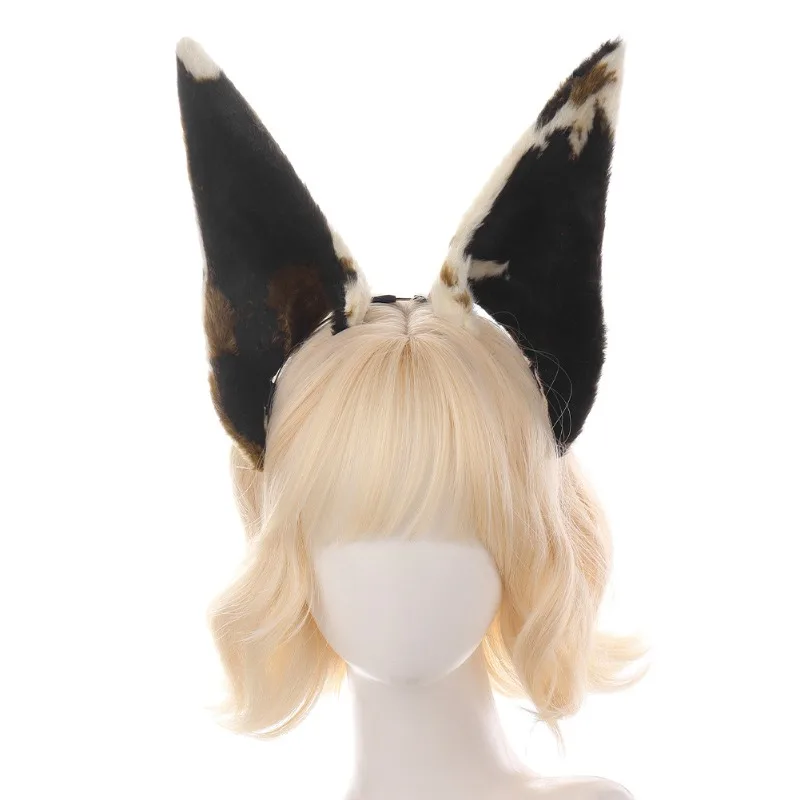 Halloween Simulation Doberman Ear Headband cos Standing Ears Irregular Spotted Wolf Dog Beast Ear Headgear Comic-Con