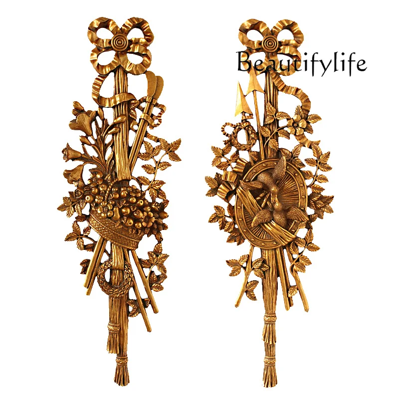 

Oujing Home Furnishing French Baroque Wall Pendant Living Room Entrance Corridor Wall Hanging Carved Wall Ornament