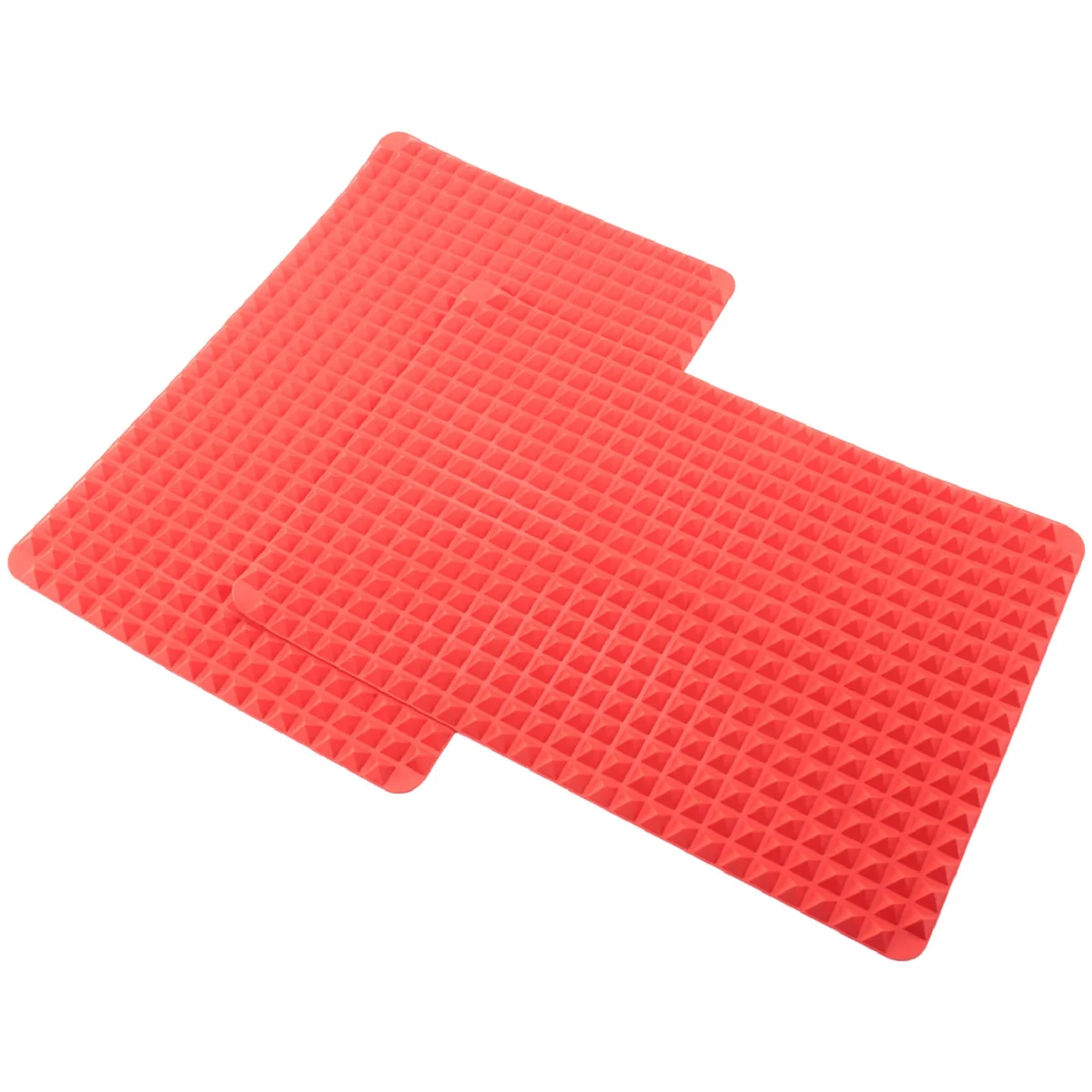 Silicone Baking Mat Pyramid Sheets Cooking Pan,Best Healthy Fat Reducing Non Stick Cooking Mat for Baking Mat 2Pc Red