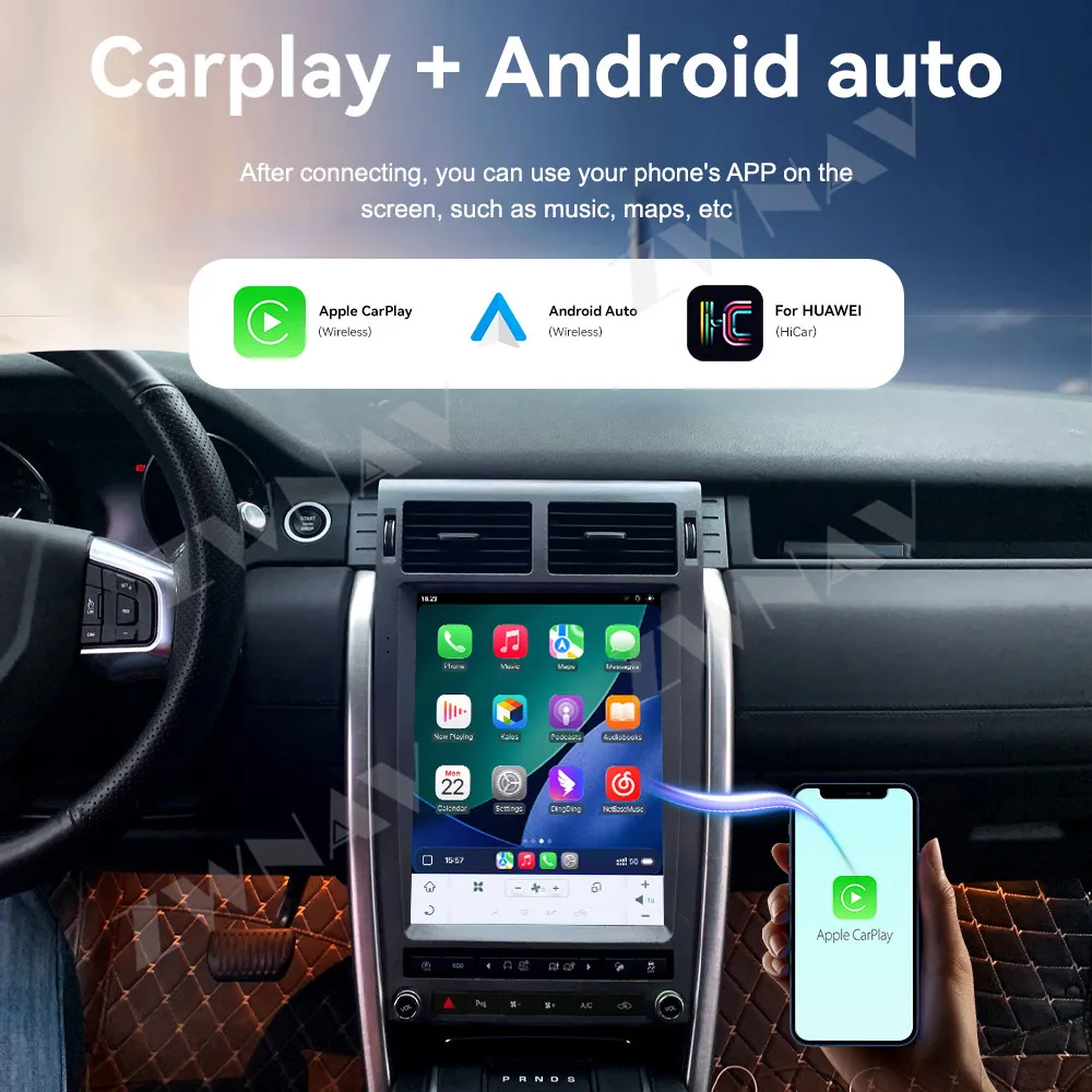 

Android14 Carplay автомобильный радиоприемник 12,1-дюймовый сенсорный экран для Land Rover Discovery Sport 2016-2020, GPS-навигация, автомобильный мультимедийный плеер