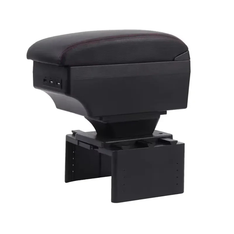 Universal Car Armrest Storage Box with USB Charger and Front Cup Holder Auto Interior Organizer Console Container