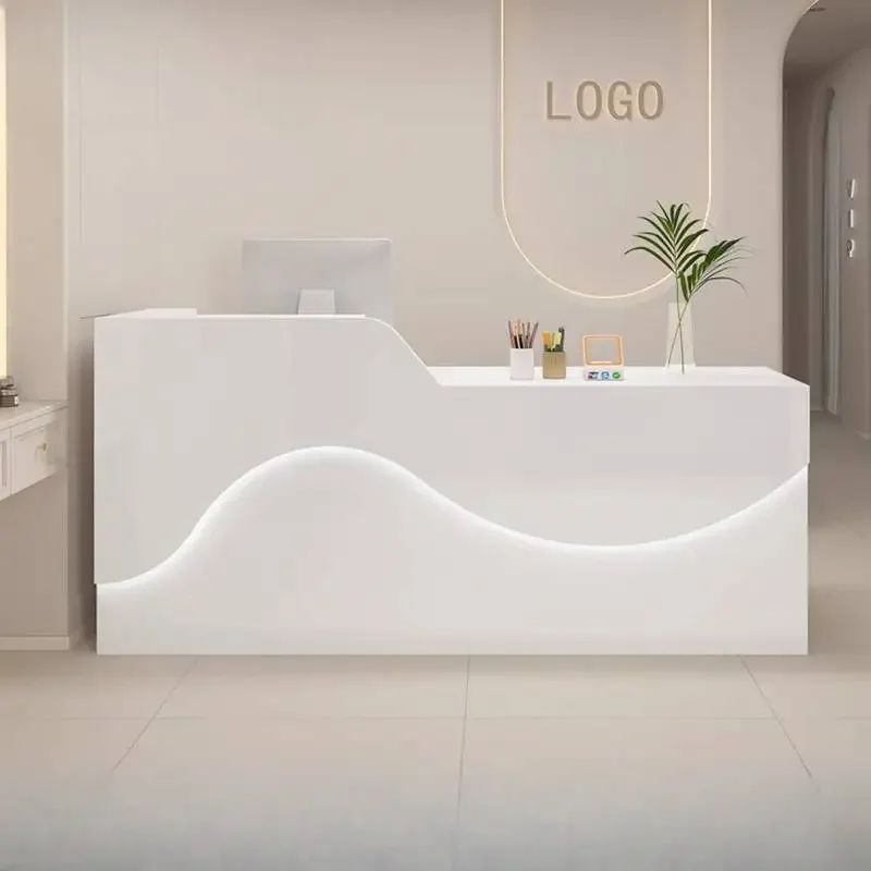 

Storage Design Reception Desks Luxury Small Wood Long Classic Reception Desk Modern Beauty Bancone Per Negozio Office Furniture
