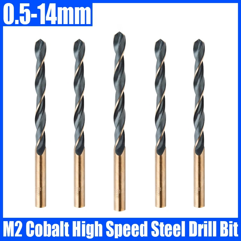 M2 Cobalt HSS Drill Bit Straight Shank Twist Drill Bit Hole Cutter Power Tools For Metal Stainless Steel Drilling Metalworking