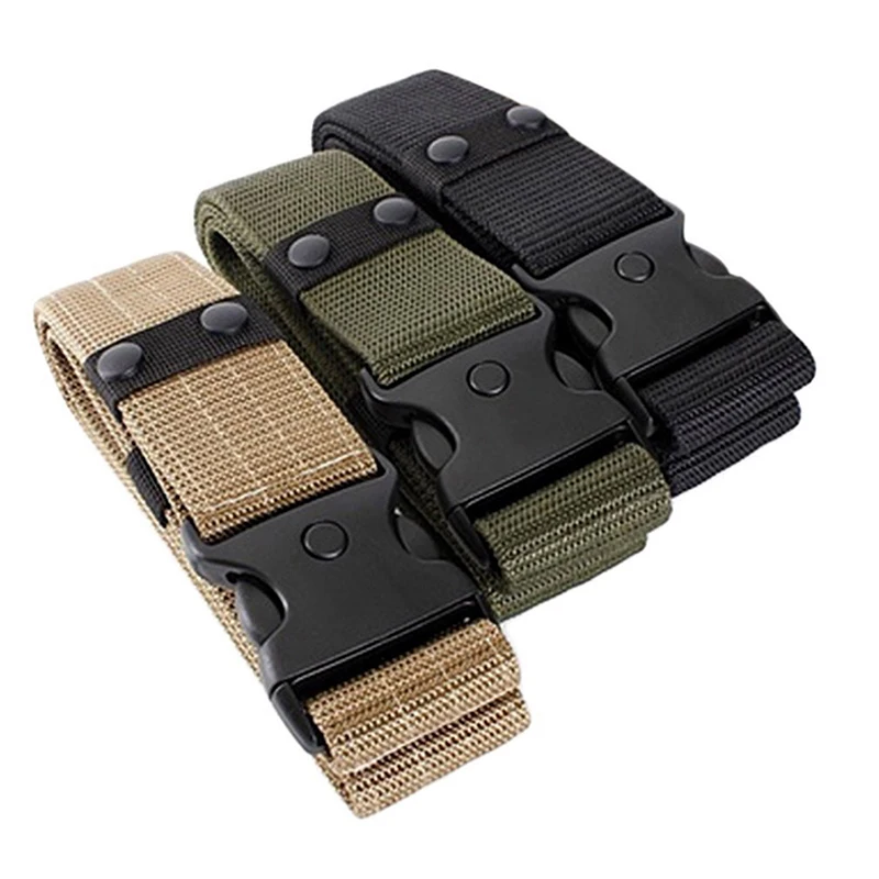 125cm New Army Style Combat Belts Quick Release Tactical Belt Fashion Men Canvas Waistband Outdoor Waist Trainer