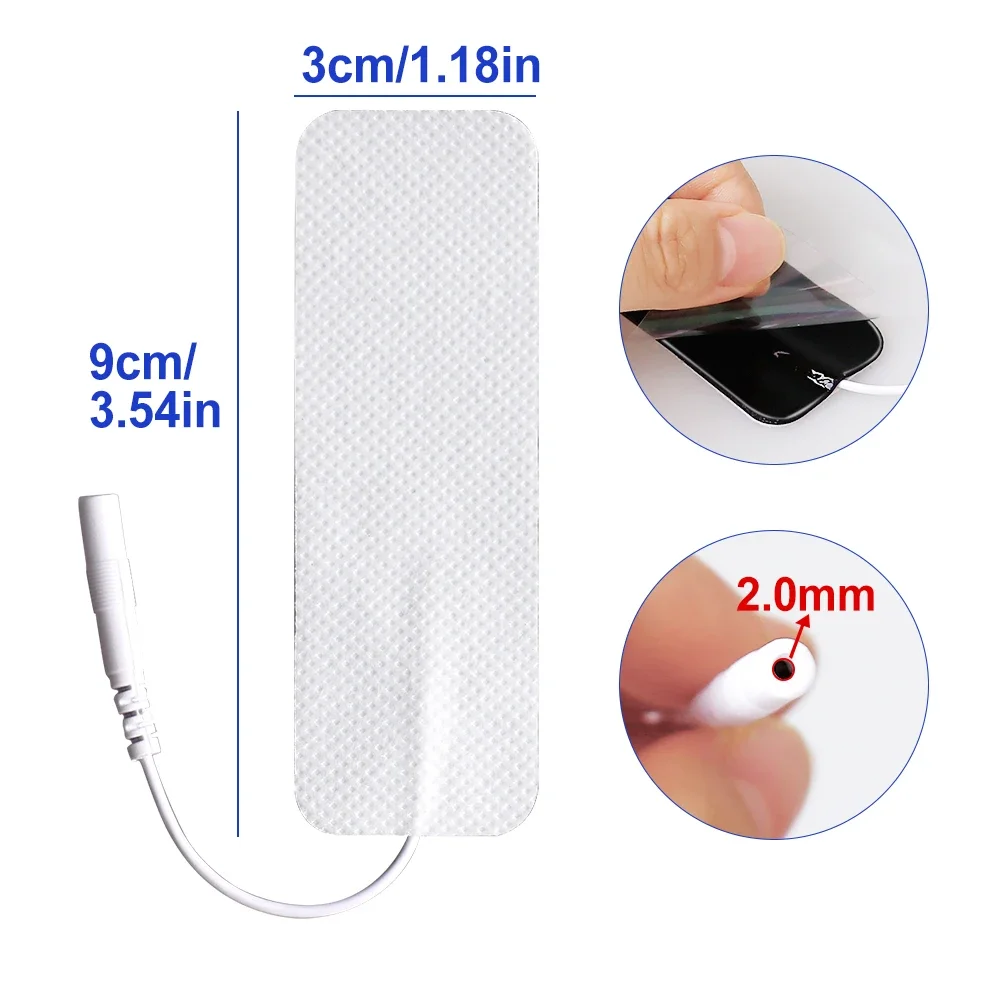 Tens Electrode Pads 2mm Plug Reusable Electrodes Self Adhesive For Nerve Muscle EMS Stimulator Digital Physiotherapy Massager