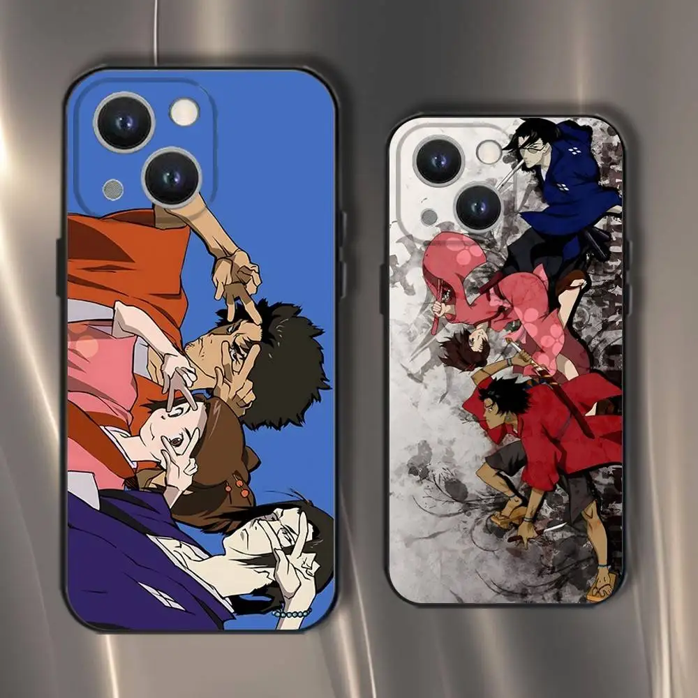 

S-Samurais Anime C-Champloo-os Phone Case For iPhone 16,15,14,13,12,11,Pro,XS,Max,XR,Plus,E,SE4,Mini Black Soft Cover