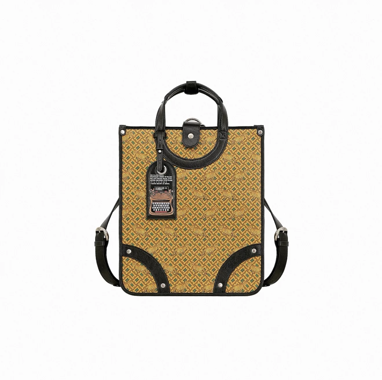 High-end texture large-capacity computer bag retro printed backpack