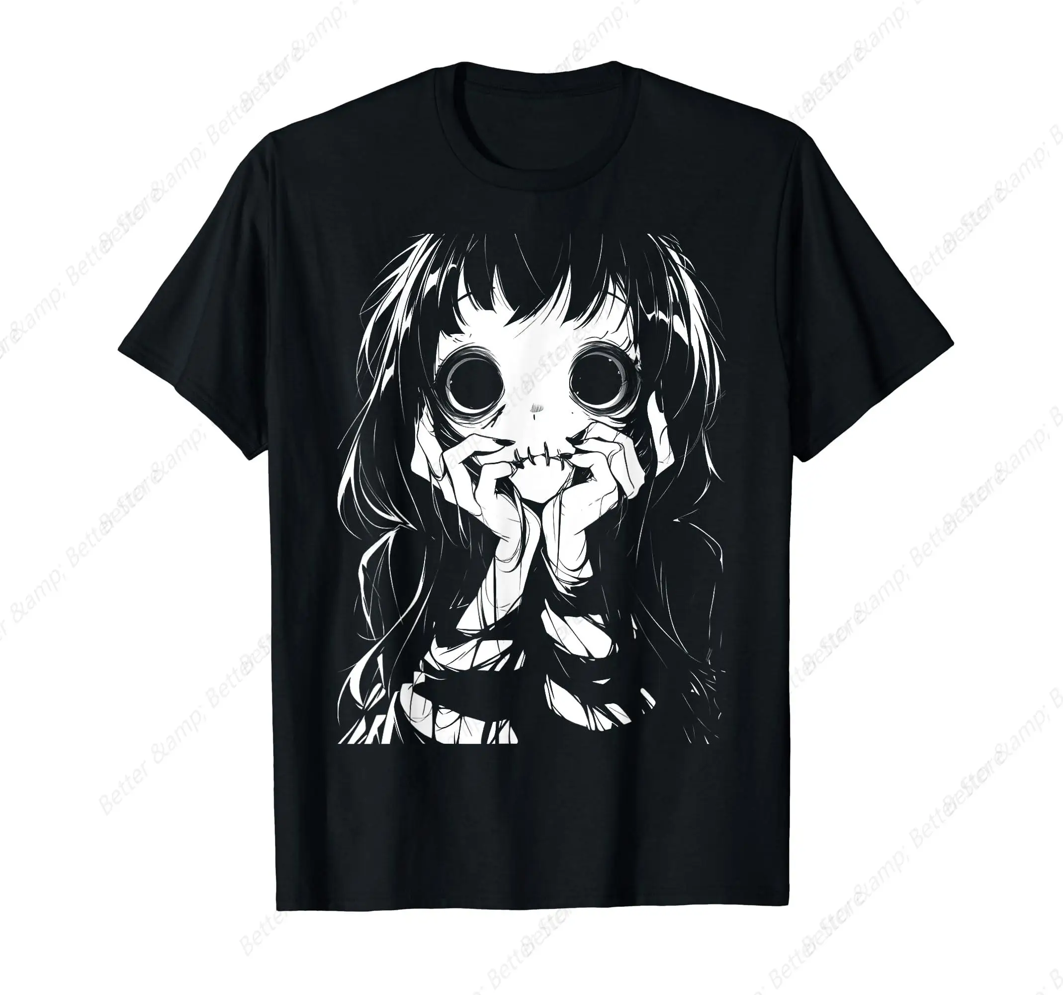 Schoolgirl Japan Japanese Horror Creepy Anime Manga Aesthetic Harajuku T-Shirt