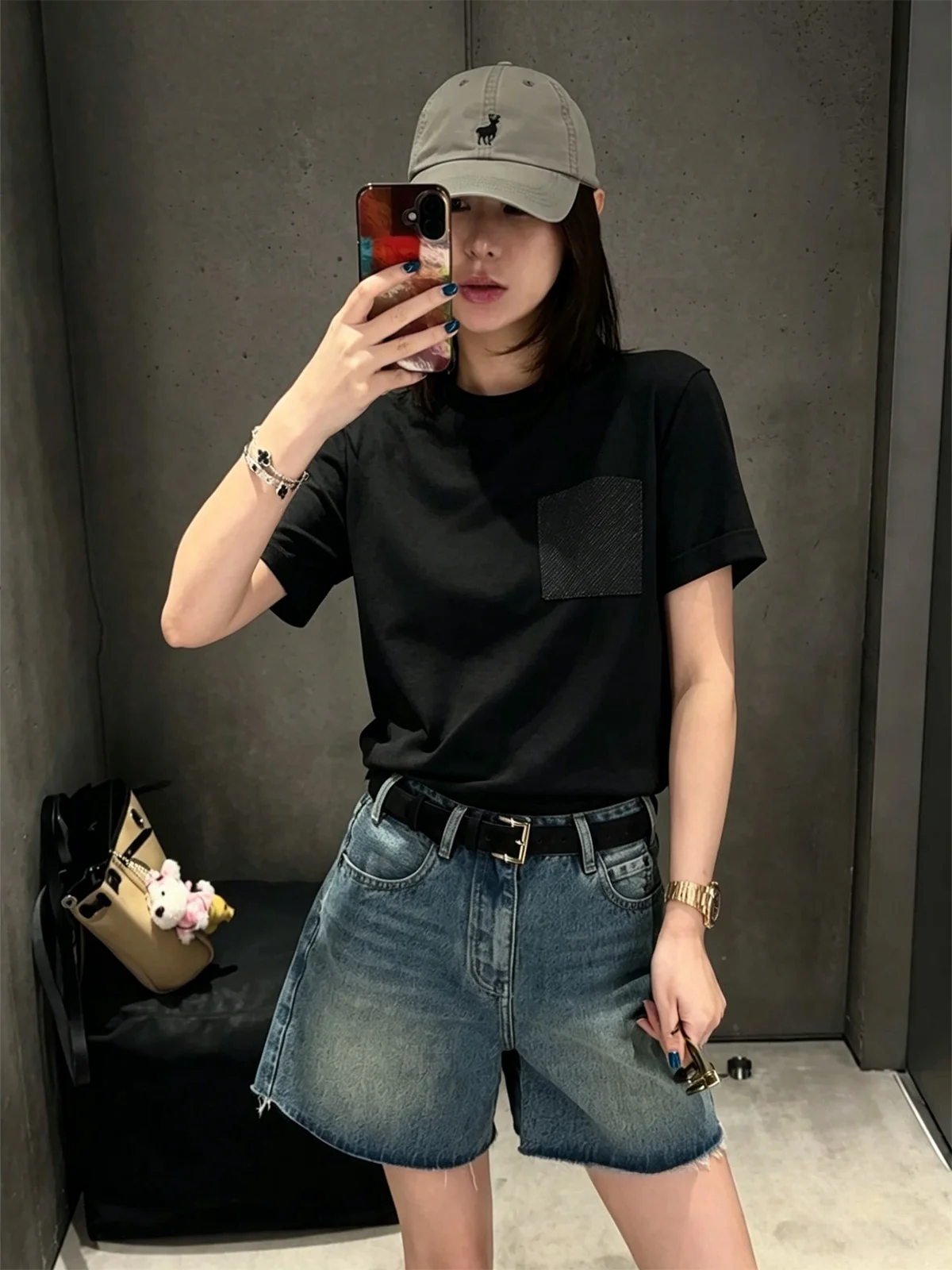 

Loose Short Sleeve T-Shirt Women's Base Layer Outerwear Summer Cotton Polyester Blend Comfortable Breathable round Neck Top