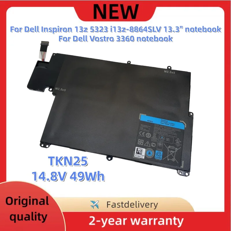 TKN25 Laptop Battery For Dell Inspiron 13z 5323 I13Z-8864SLV 13.3' Notebook Vostro 3360 Notebook V0XTF RU485 TRDF3 14.8V 49Wh