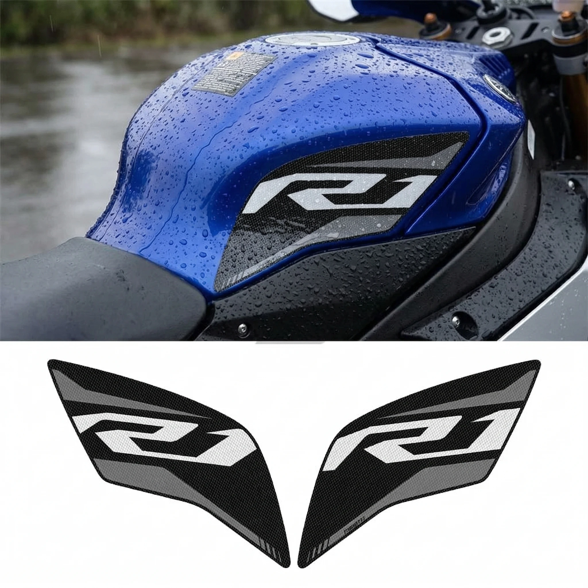

Motorcycle Fuel Tank Pad Side Knee Grip Mats for Yamaha YZF R1 2015-2019 Sticker