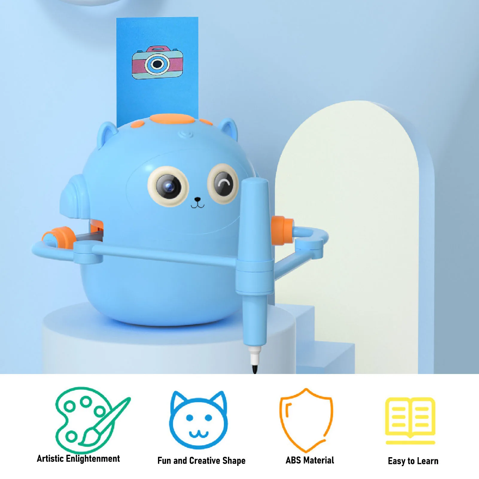 smart-drawing-robot-safe-interactive-easy-to-operate-painting-robot-educational-with-2-pens-100-sheets-cards-for-studying