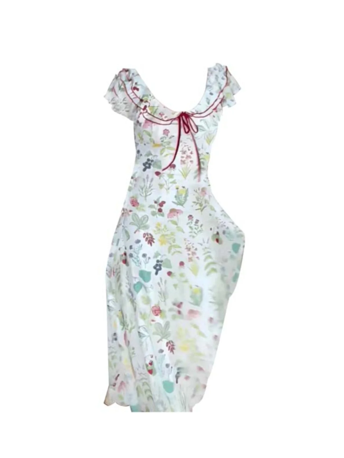 

Женское летнее платье больших размеров с цветочным принтом, приталенное, стройнящее, длинное, в корейском стиле, А-силуэт, для чаепития