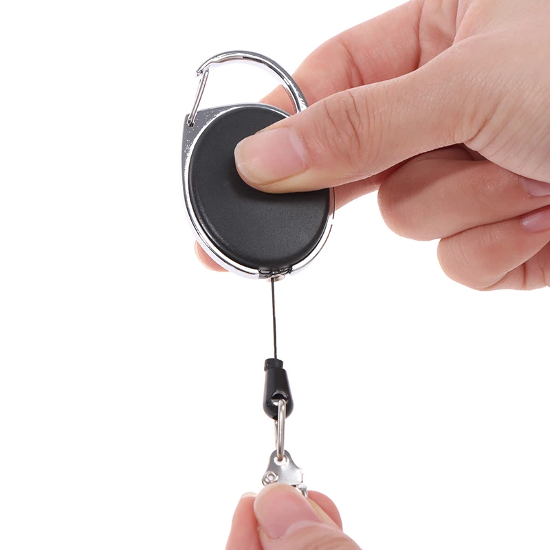 Retractable Lock Anti Theft Key Chain EDC Elastic Key Ring Quick Hanging Telescopic Keychain