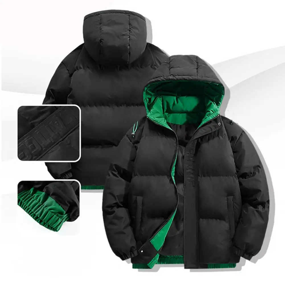

Зимняя хлопковая куртка с капюшоном, мужская плюшевая теплая модная тенденция, мужское пальто, универсальная повседневная хлопковая одежда, новый топ, теплая верхняя одежда