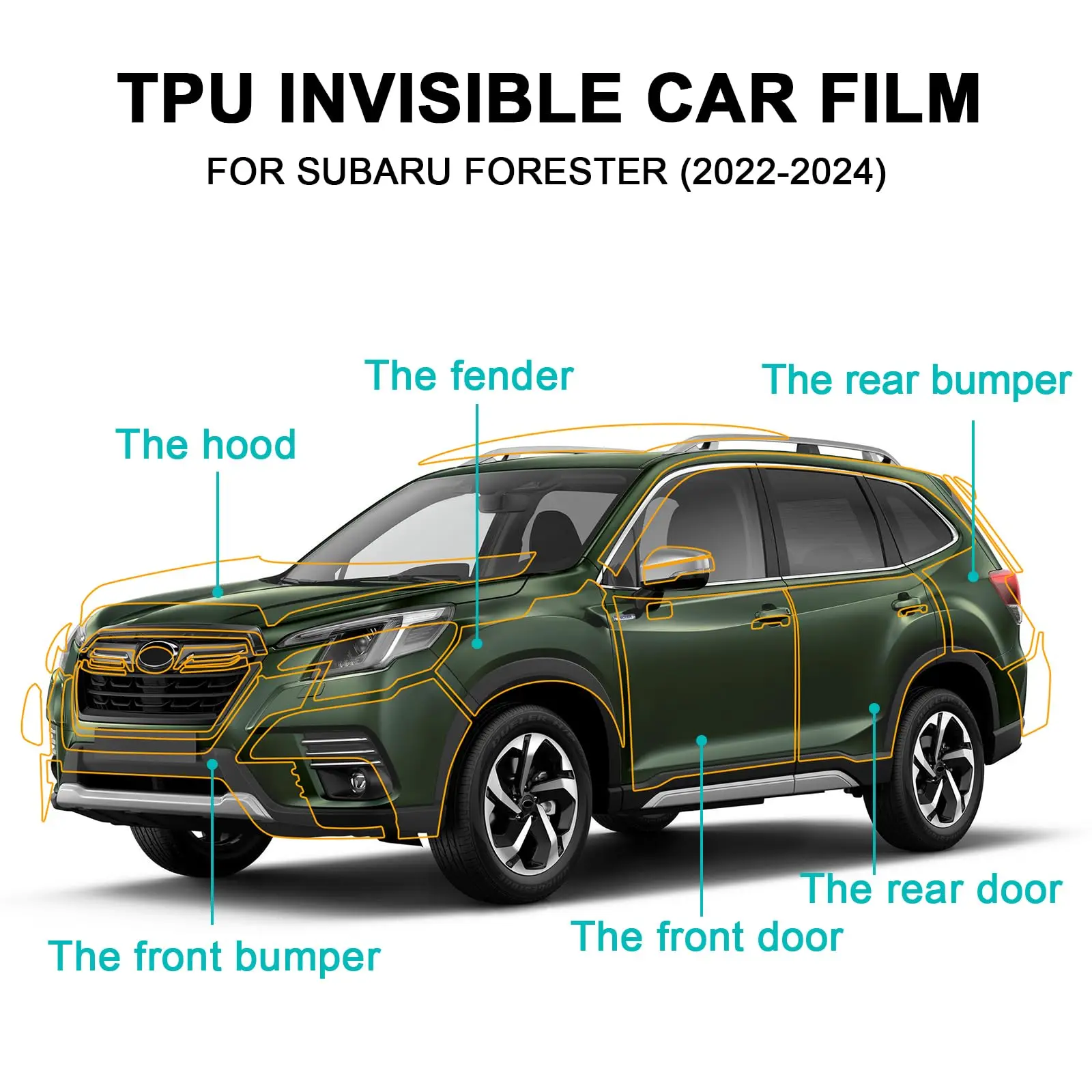 

For Subaru Forester 2022 2023 2024 TPU Paint Protection Film Self-Healing Clear Bra Pre-cut PPF Car Body Anti-Scratch Resistant