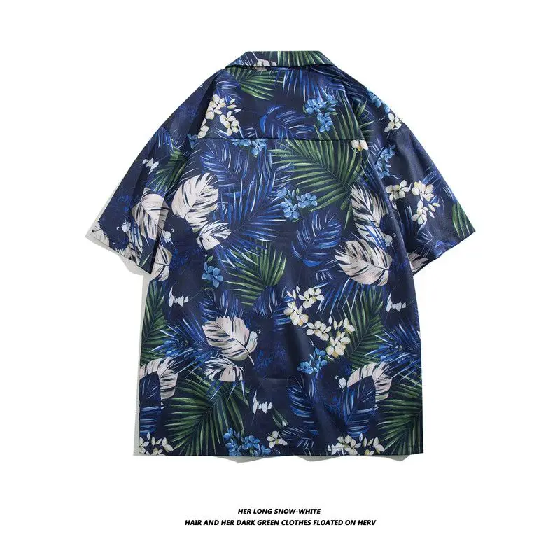 Hawaii Style Men's Short Sleeve Beach Shirt Lightweight Summer Thin Hong Kong Style Retro Thai Floral Print Beach Vacation Coat