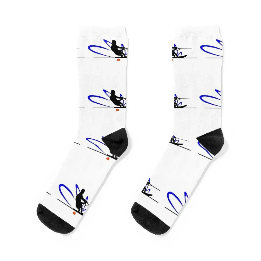 Water Ski Slalom Skier Socks hiphop luxe Sports Socks For Women Men's