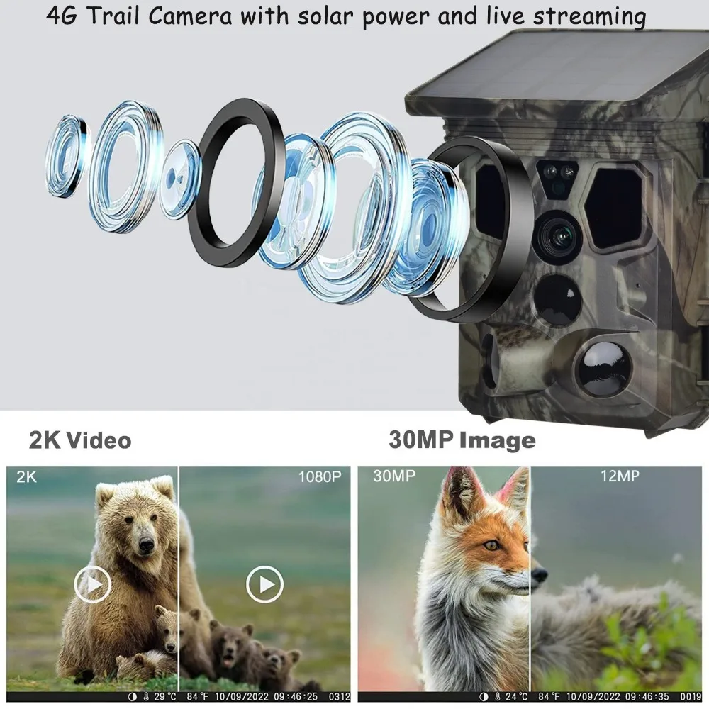 Suntekcam HC-603Pro Waterproof IP65 Hunting Camera New 4G Solar Charged Free Cloud Live Streaming Email FTP Wild Camera