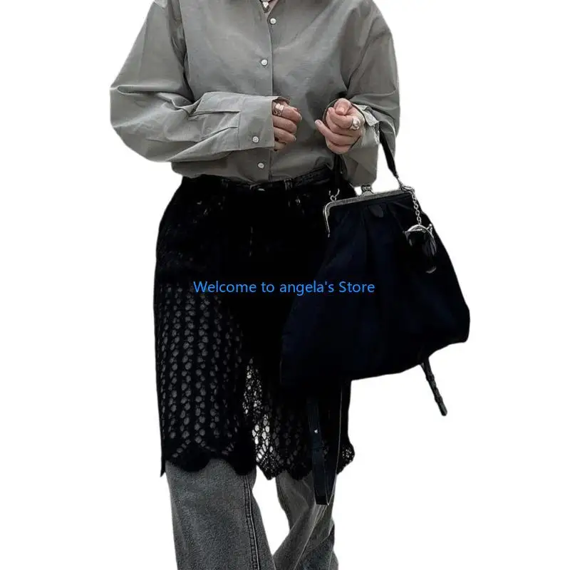 

X4YC Модная вязаная крючком юбка с нежным ажурным узором, прикрывающая пляжные юбки