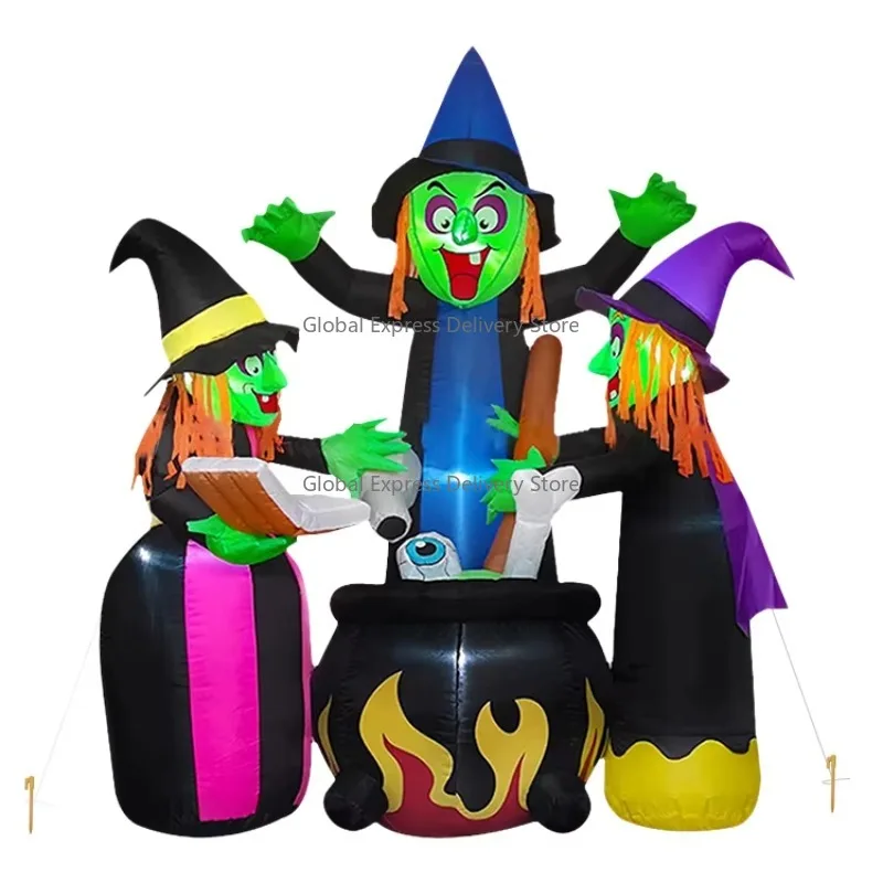

Halloween Air Model Inflatable Ghost Witch Outdoor Yard Decoration Inflatable Model Light-Up Inflatable Witch