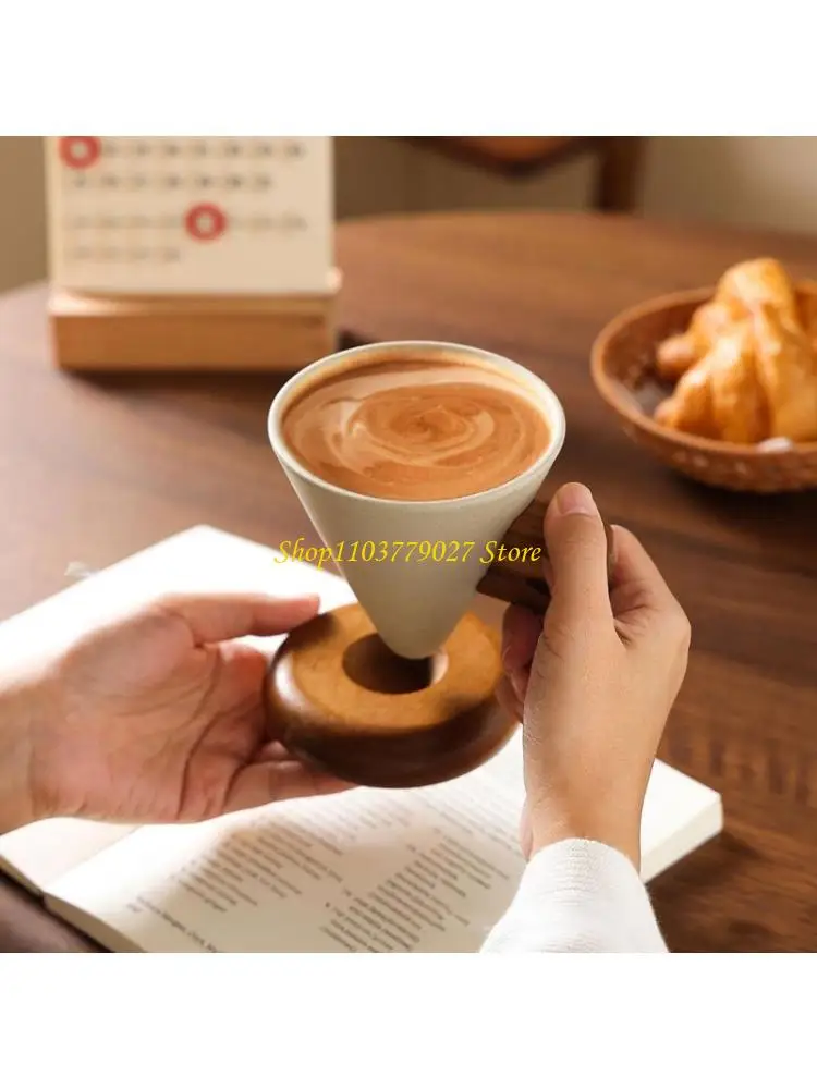 C4DF Cup Stand Set Ceramic Texture Maintains Warmth Microwave Safe Dishwasher Safe