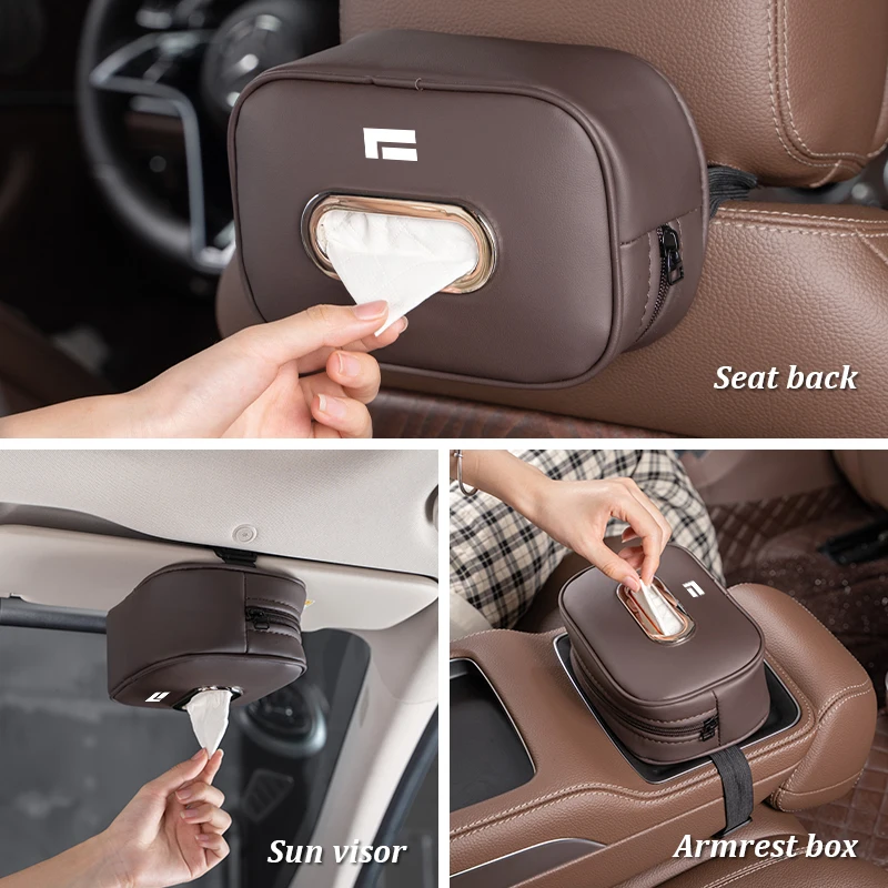 صندوق مناديل السيارة ستوكات لبايك جيشي بوليستون 01 روكس 01 مسند الذراع التلقائي حقيبة التخزين مركبة معلقة منديل صندوق ورقي Accessori