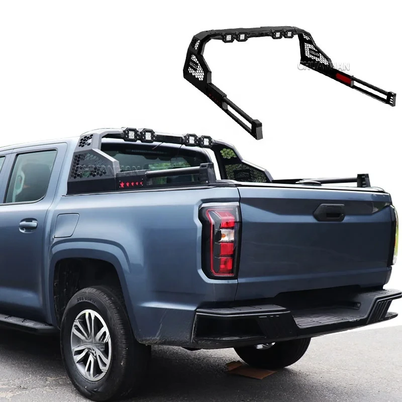 High Quality Sport Roll Bar Roof Rack Pickup 4X4 Exterior Heavy Steel Black Off-Road Non-Slip