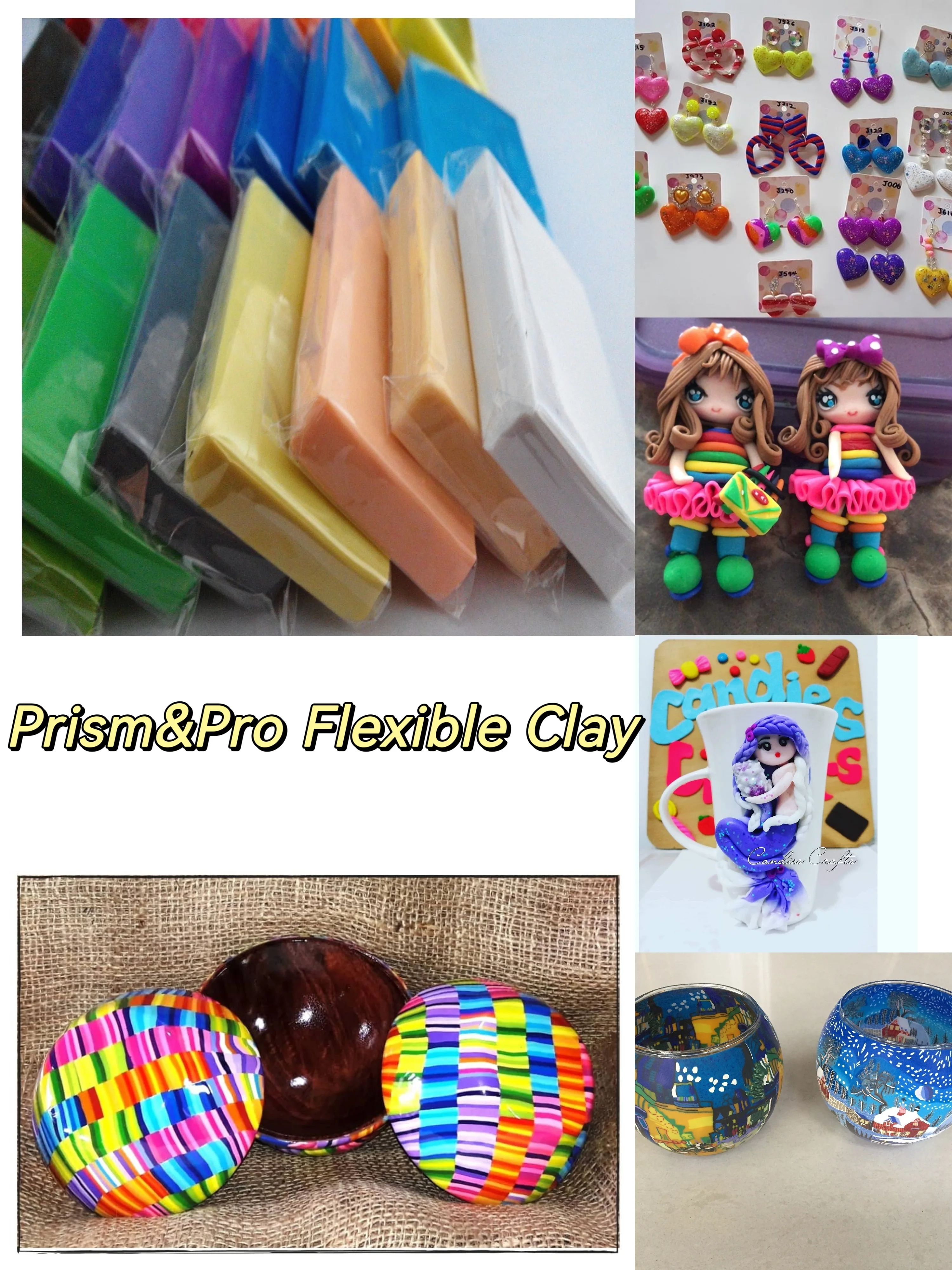 PrismPro Argilla polimerica Bianco Pelle traslucida Nero 250g Forno polimerico Cuocere l'argilla flessibile Consiglia sull'albero della bottiglia blu