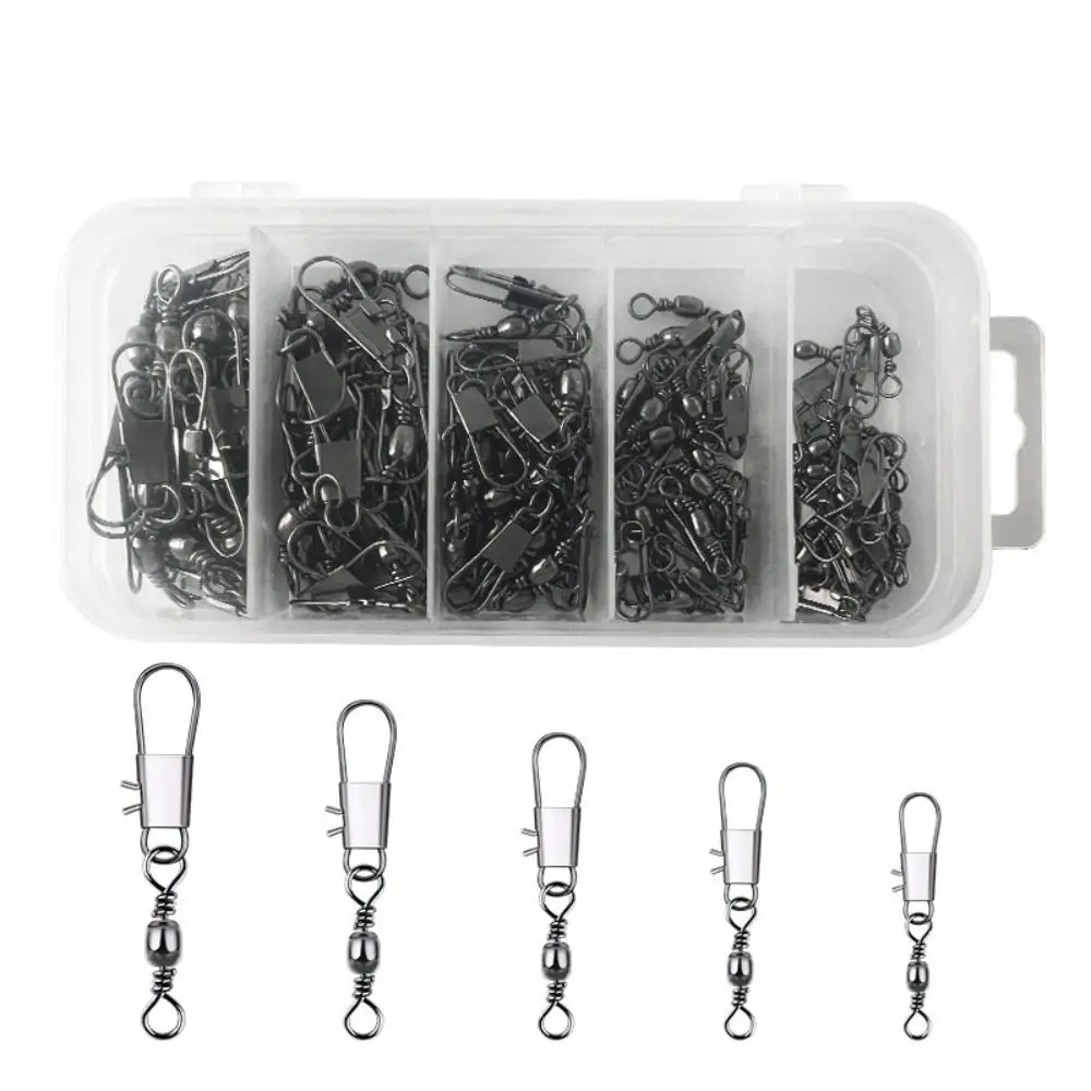Stainless Steel Fishing Connector Pin Rolling Swivel Flexible Rotation Fishing Bearing Swivel Interlock High Strength