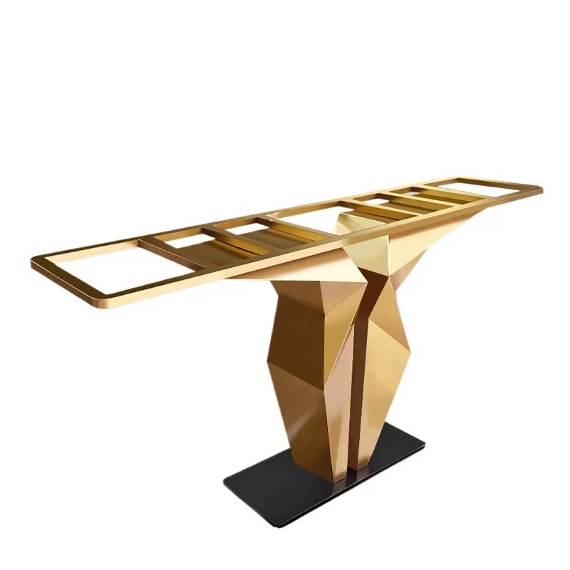 Light luxury wrought iron stainless steel porch table leg bracket, electroplated anti-fingerprint 304 steel table foot