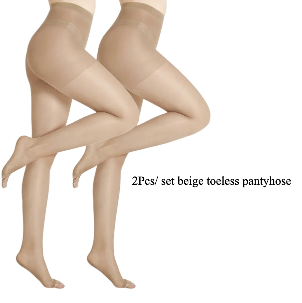 

2Pcs/set Toeless Pantyhose for Women Costumes Sexy Transparent Thigh High Tights Summer Ultrathin Stockings