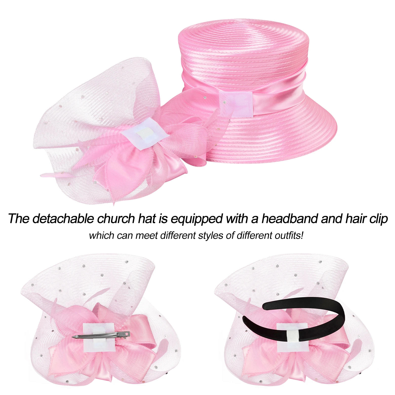Elegant fashion fancy church hats woman elegant diamond 2026 wedding hats fascinator hats for woman